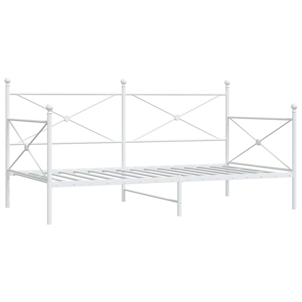 Daybed without mattress White 107x203 cm Steel