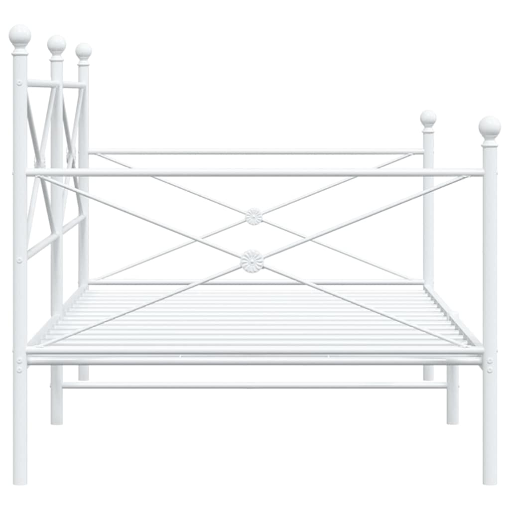 Daybed without mattress White 107x203 cm Steel