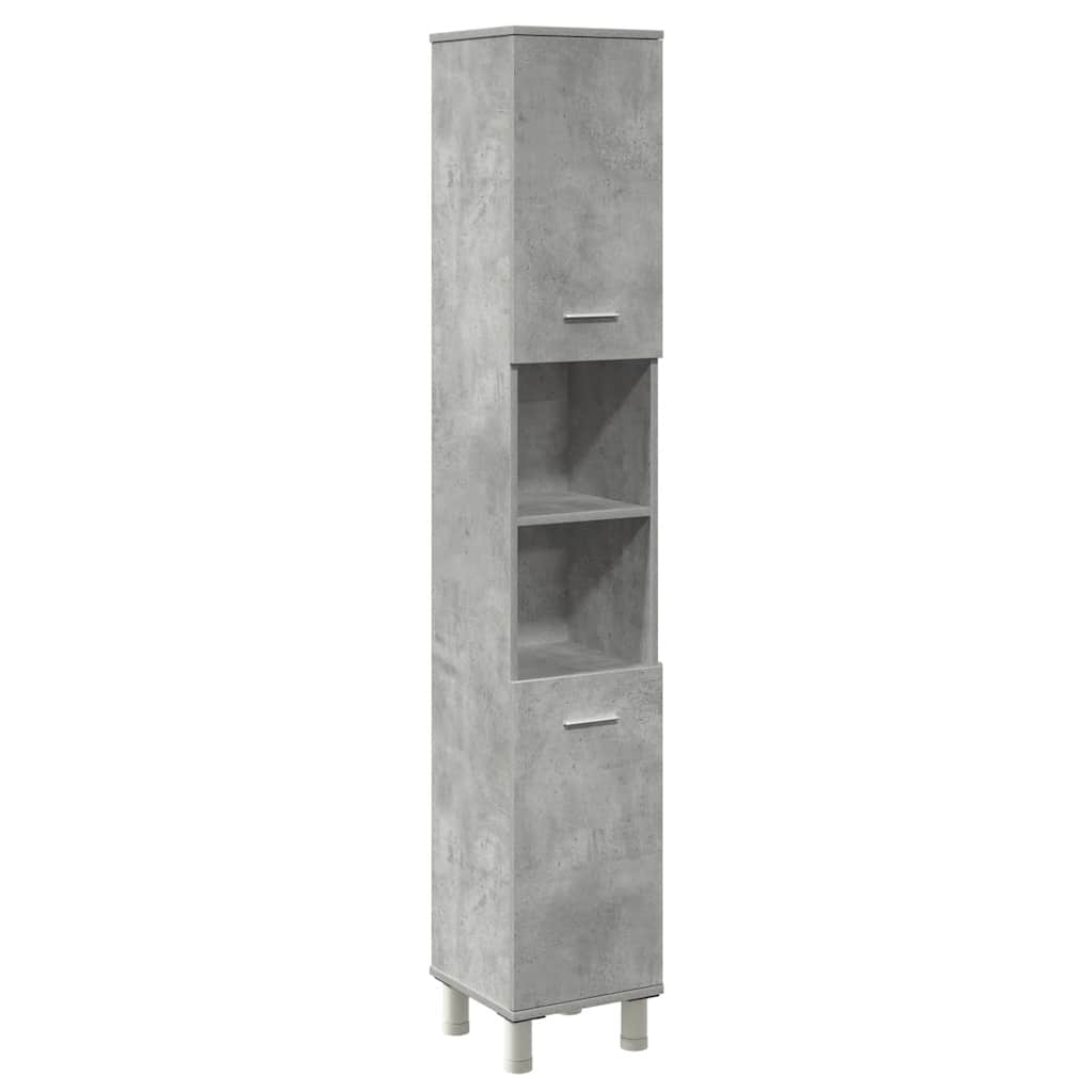4-piece bathroom furniture set concrete grey wood-based material