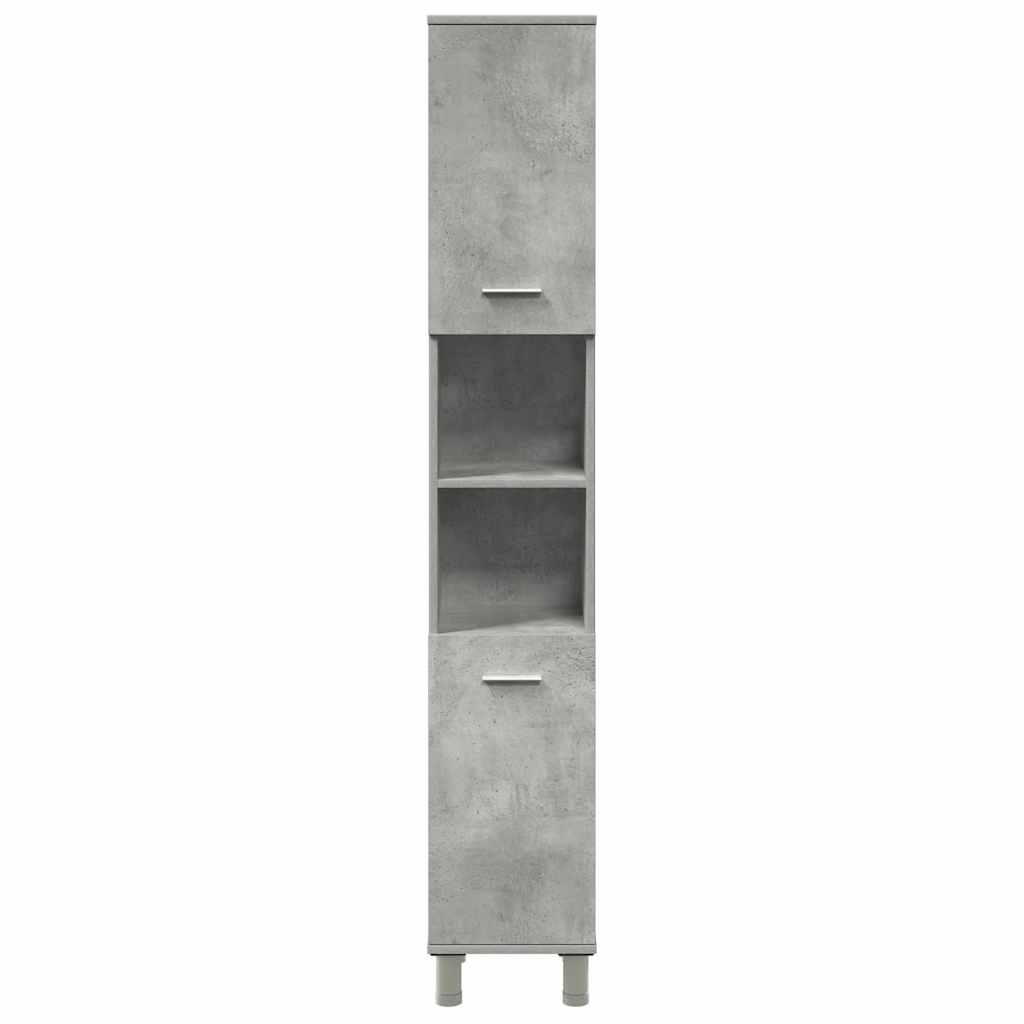 4-piece bathroom furniture set concrete grey wood-based material
