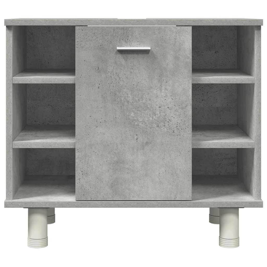 4-piece bathroom furniture set concrete grey wood-based material