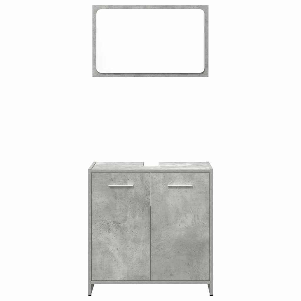 3-piece bathroom furniture set concrete grey wood-based material