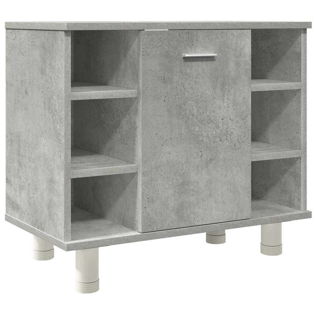 3-piece bathroom furniture set concrete grey wood-based material