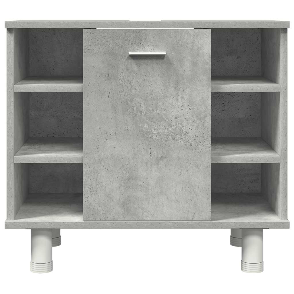3-piece bathroom furniture set concrete grey wood-based material