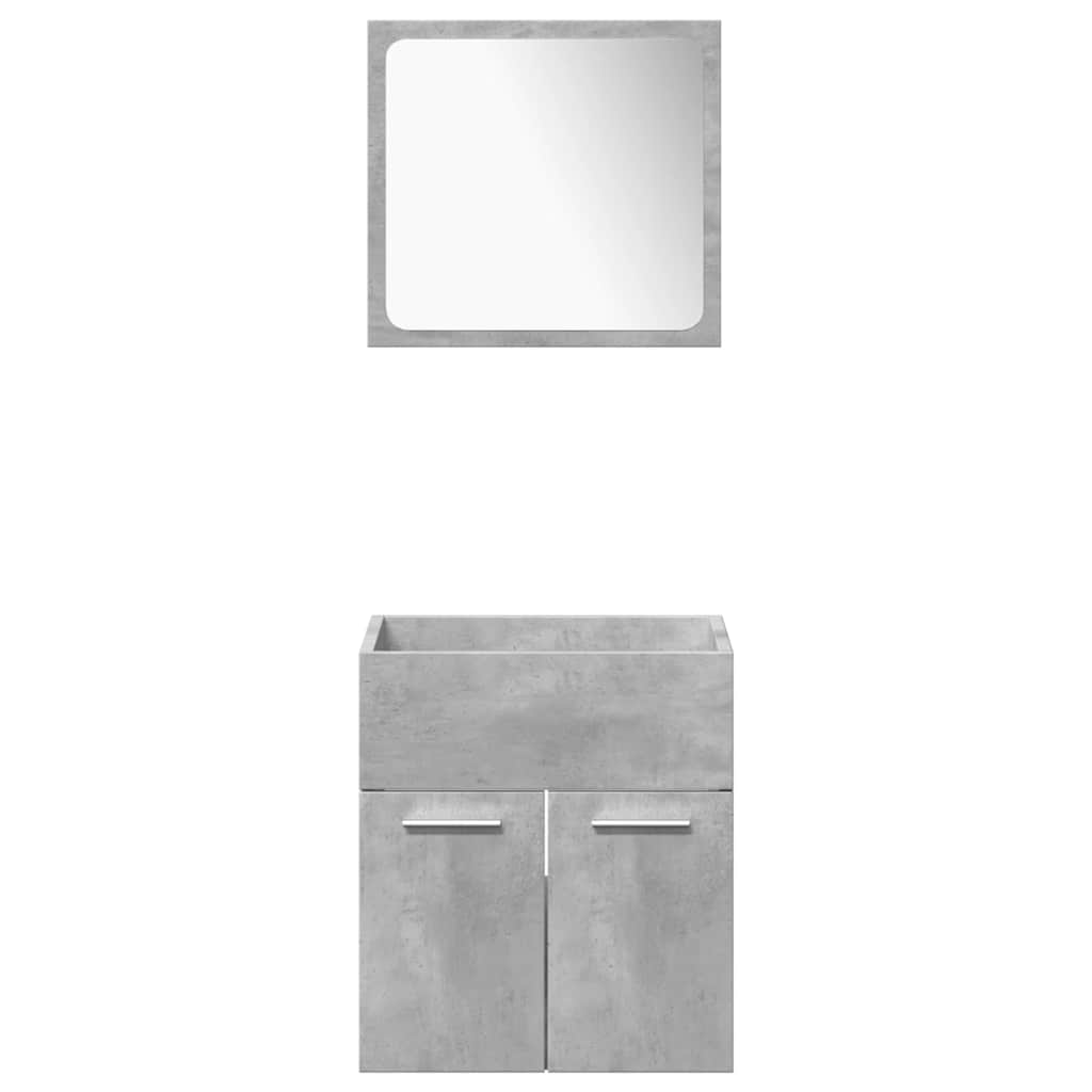 4-piece bathroom furniture set concrete grey wood-based material