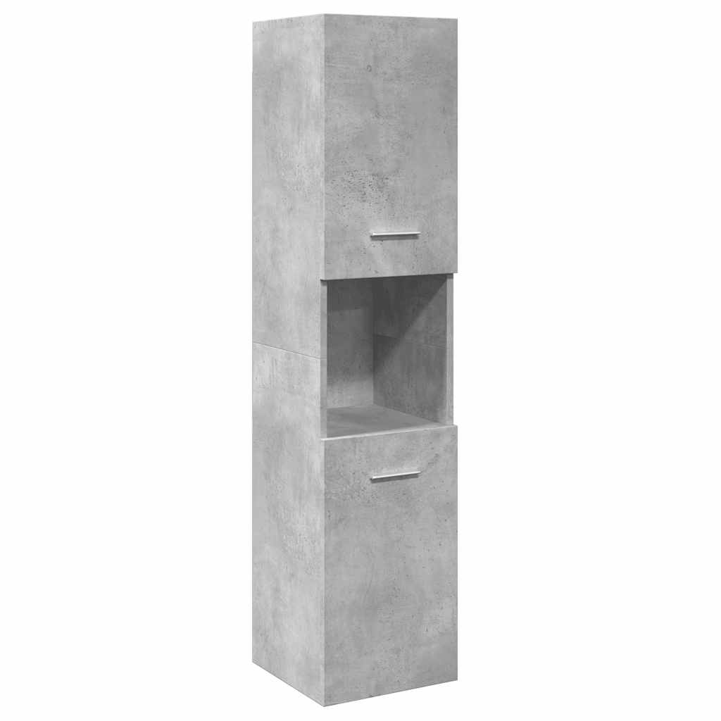 4-piece bathroom furniture set concrete grey wood-based material