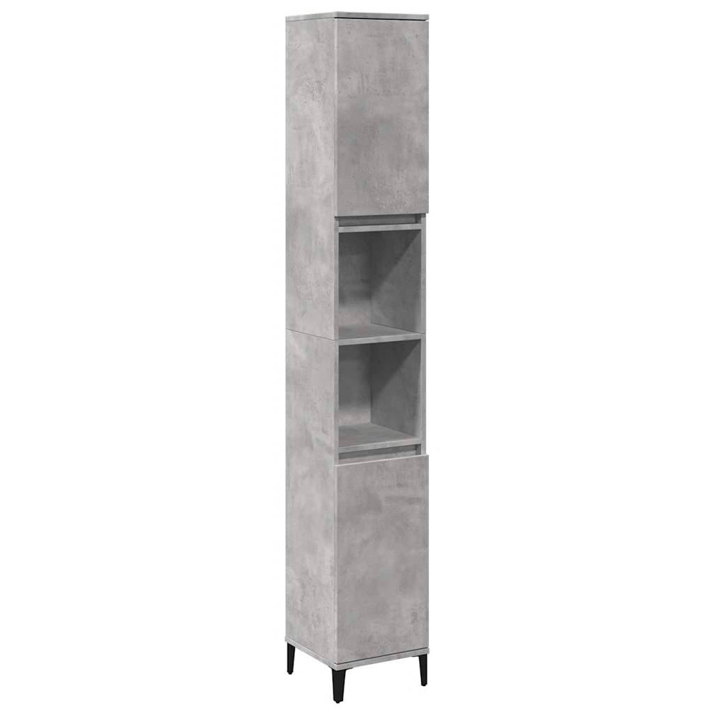 3-piece bathroom furniture set concrete grey wood-based material