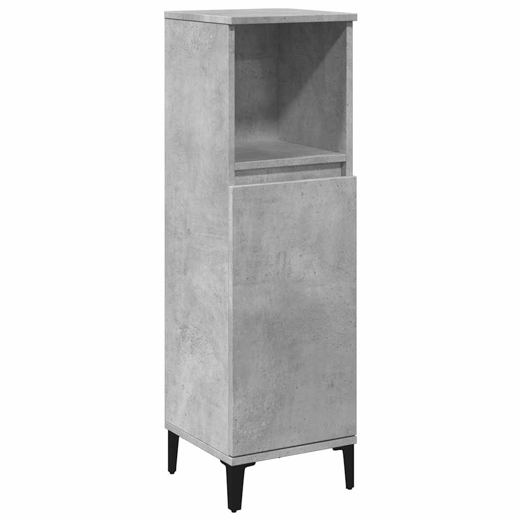 3-piece bathroom furniture set concrete grey wood-based material
