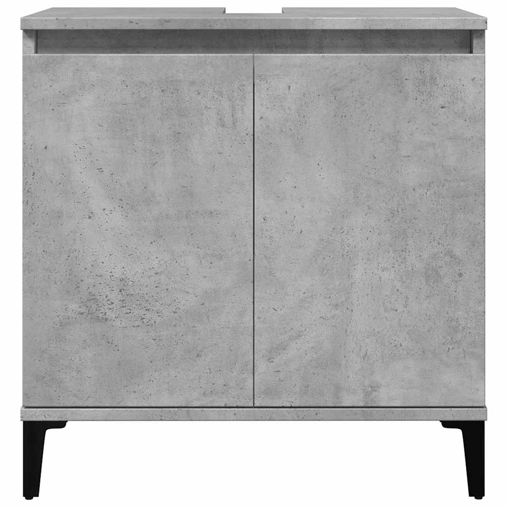 3-piece bathroom furniture set concrete grey wood-based material