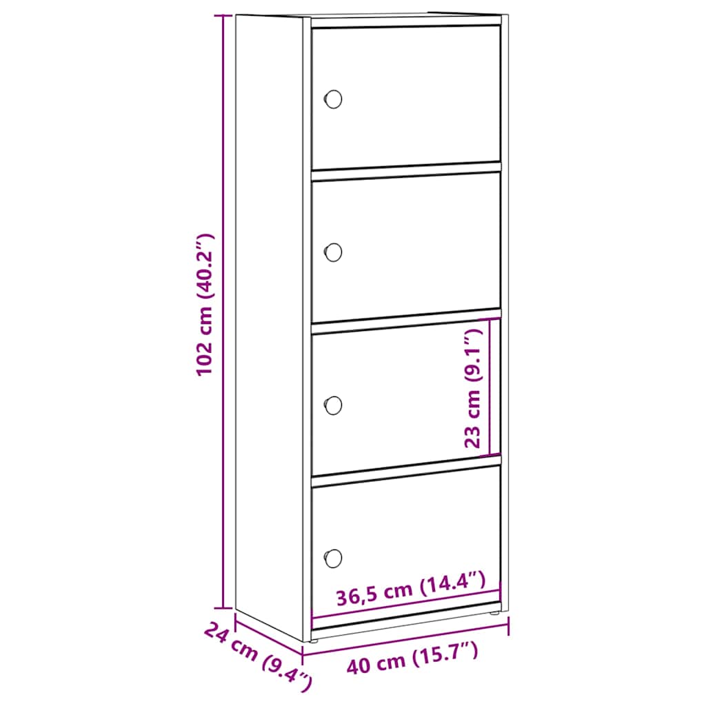 Bücherregal Braun Eichen-Optik 40x24x102 cm Holzwerkstoff