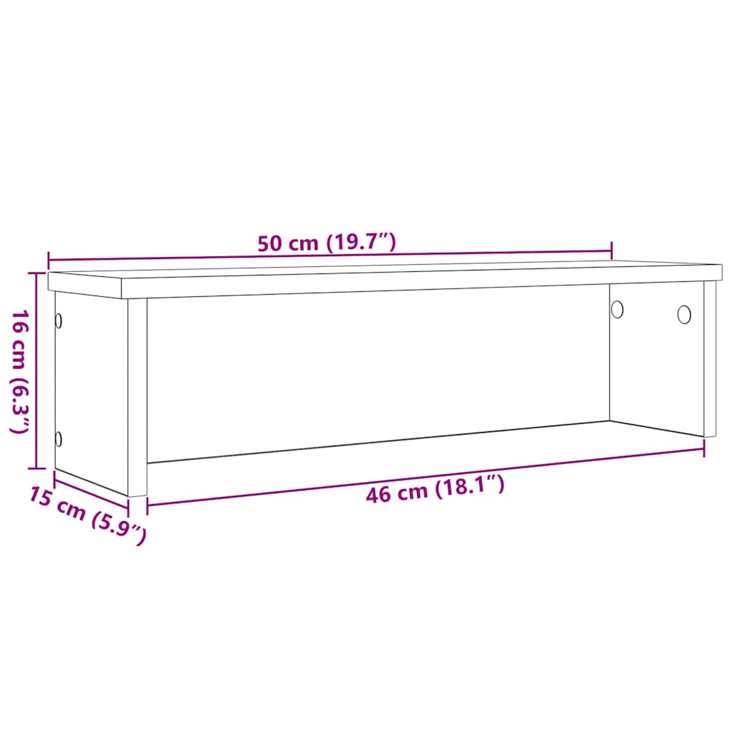 Küchenregal Stapelbar Altholz-Optik 50x15x16 cm Holzwerkstoff