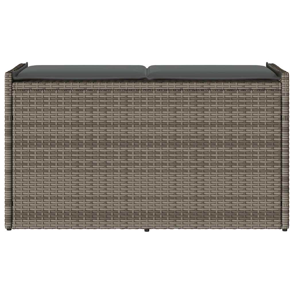 Outdoor-Sitzbank mit Stauraum und Kissen Grau 100 cm