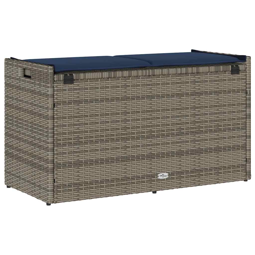 Outdoor Bench with Storage Space and Cushion Grey 100 cm