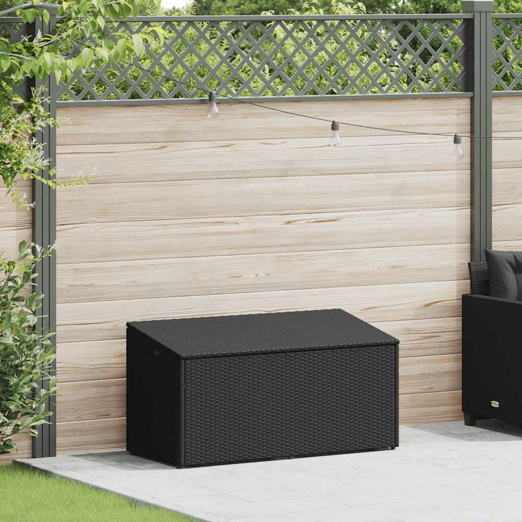 Garten-Auflagenbox Schwarz 110x50x58 cm Poly Rattan