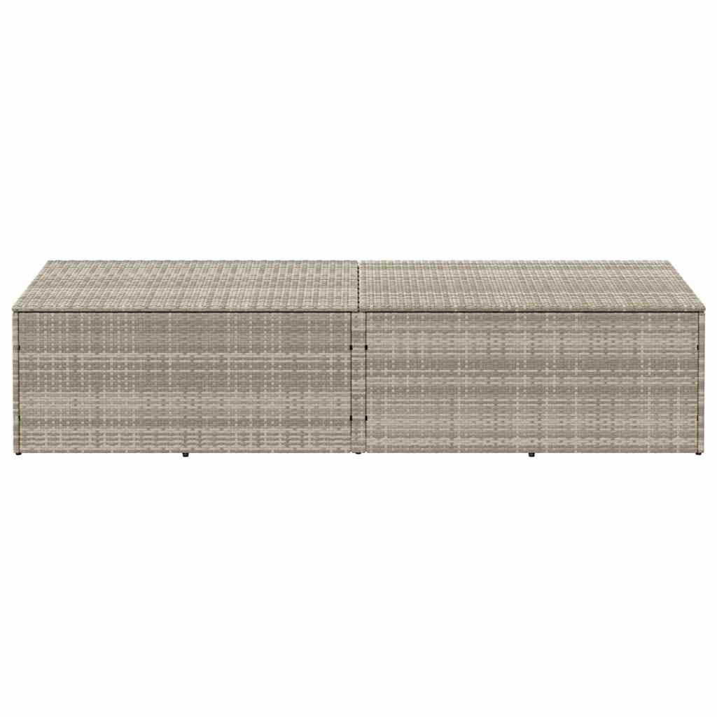 Garten-Auflagenbox Hellgrau 220x50x58 cm Poly Rattan