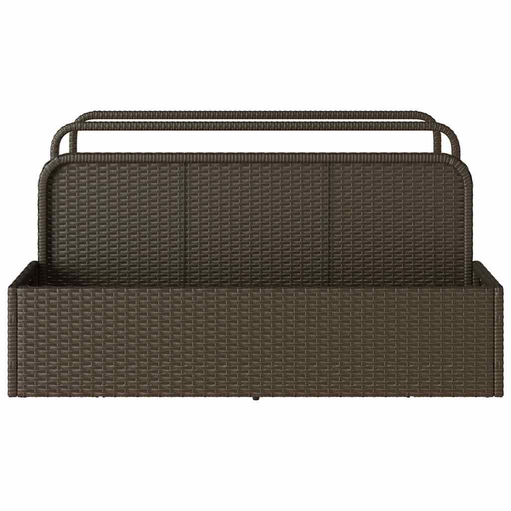 Pool Storage Container Brown 110x100x57 cm Poly Rattan