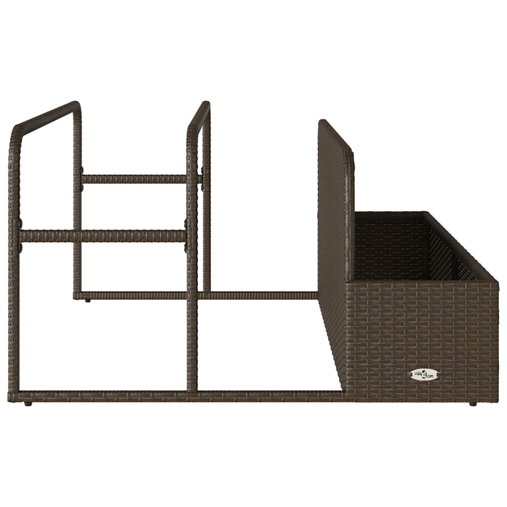 Pool Storage Container Brown 110x100x57 cm Poly Rattan