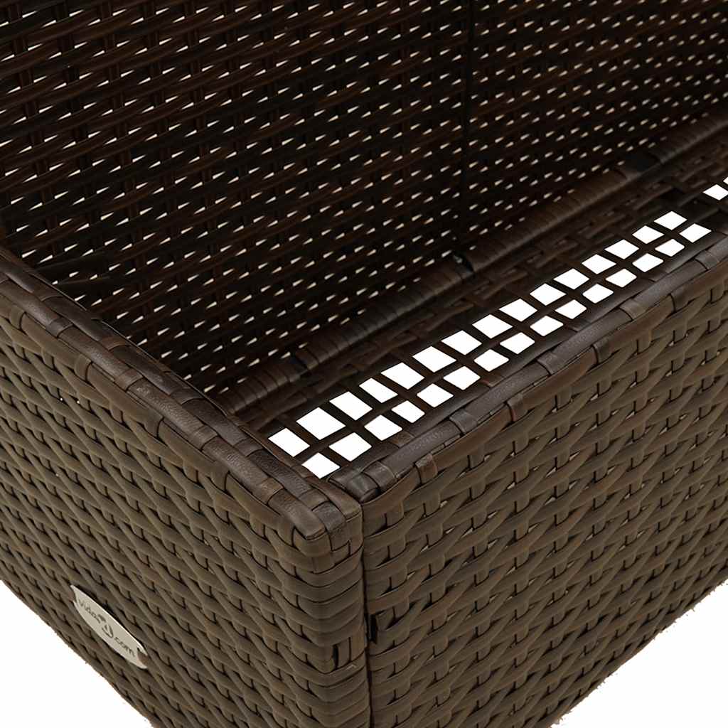 Pool Storage Container Brown 110x100x57 cm Poly Rattan