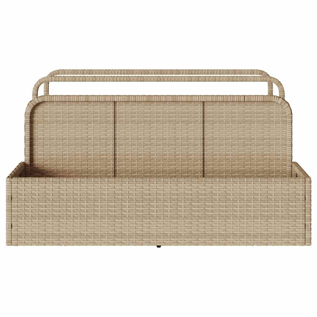 Pool Storage Container Beige 110x100x57 cm Poly Rattan