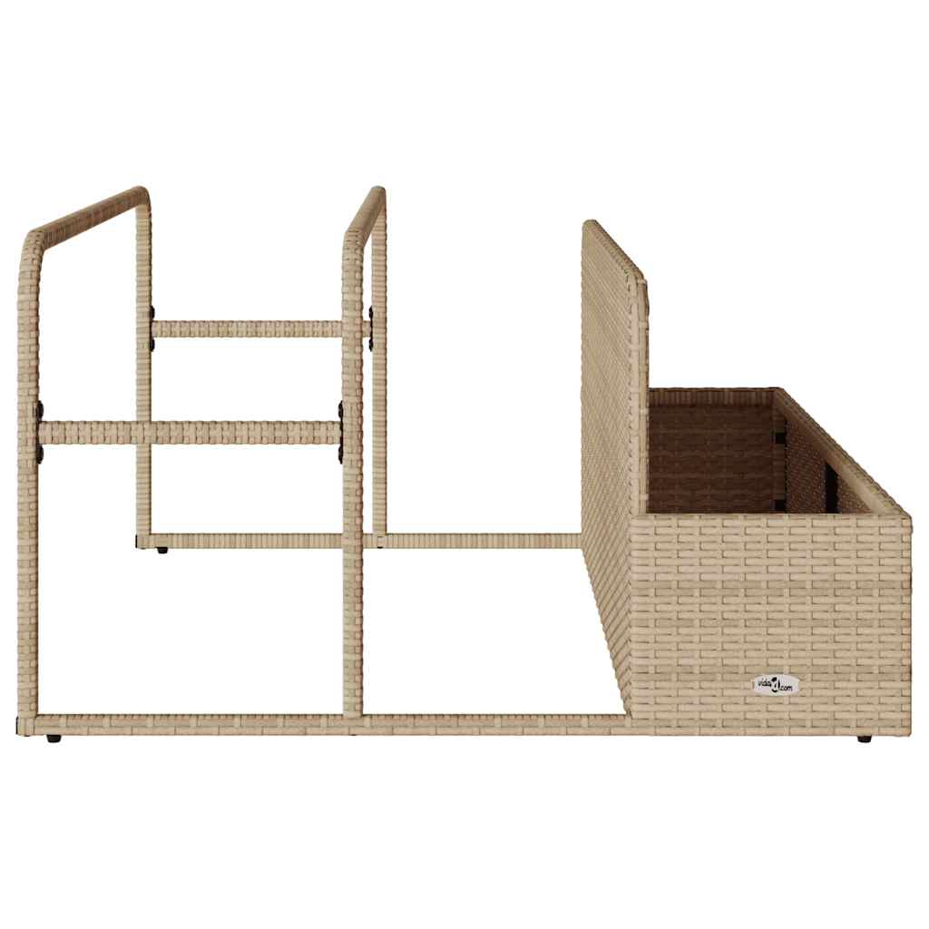 Pool Storage Container Beige 110x100x57 cm Poly Rattan