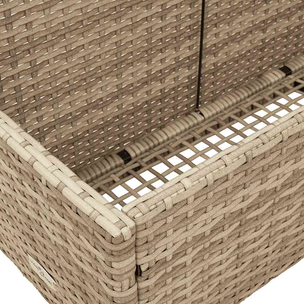 Pool Storage Container Beige 110x100x57 cm Poly Rattan