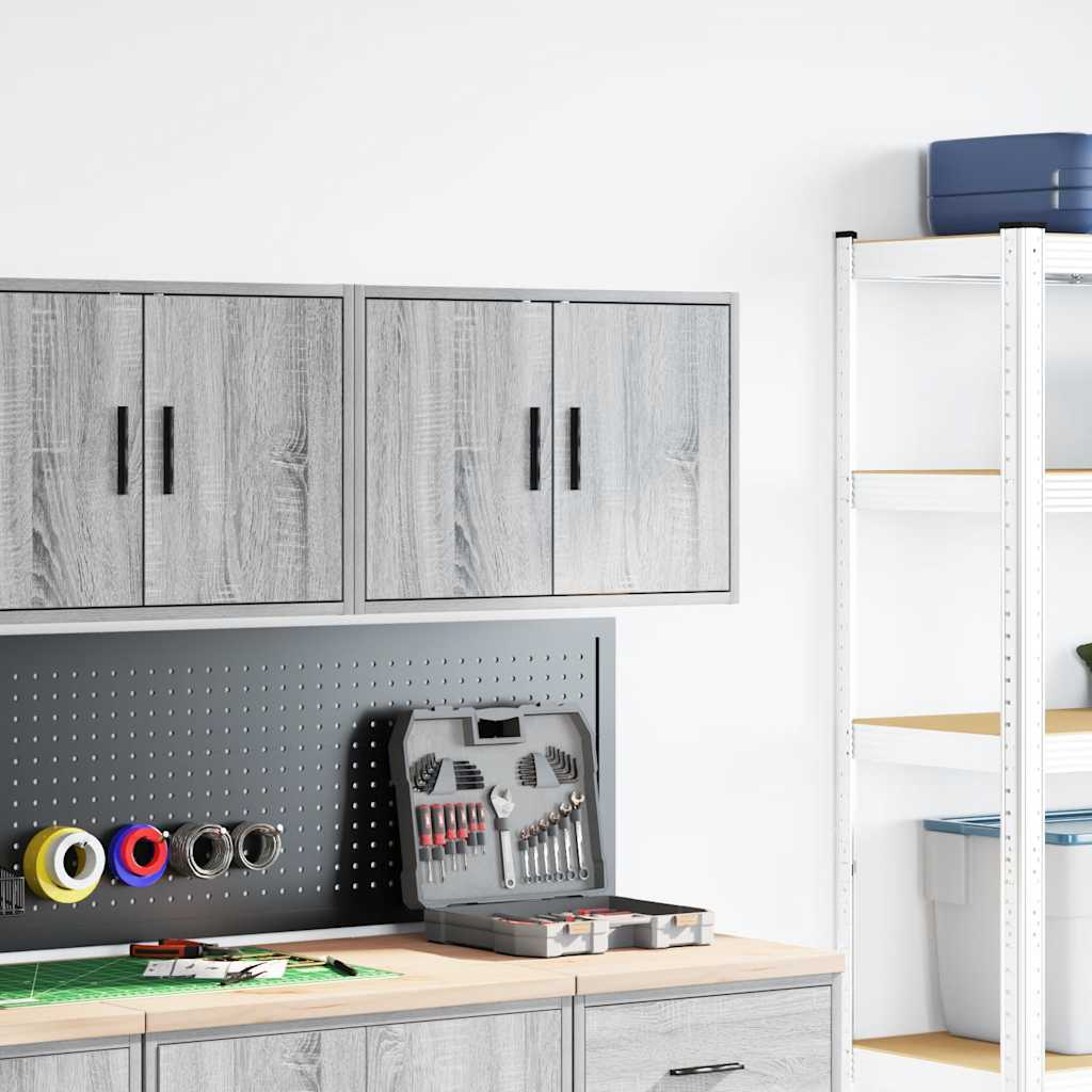 Garagen-Wandschrank Grau Sonoma Holzwerkstoff