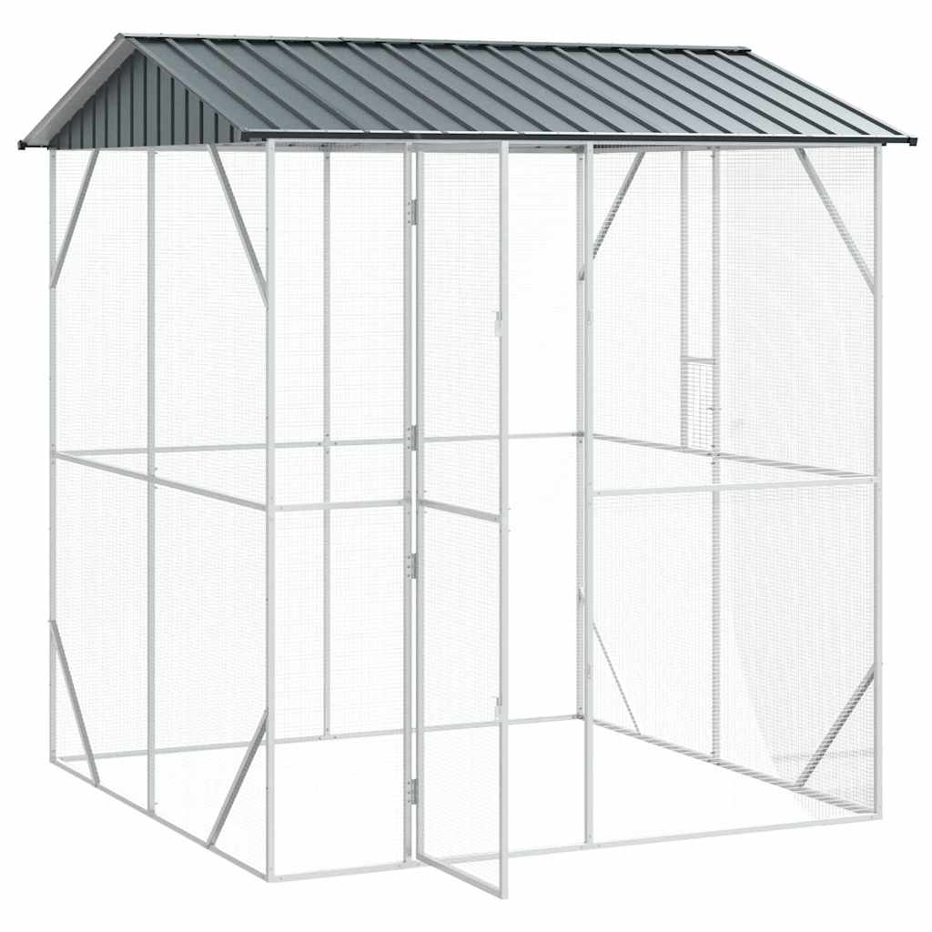 Vogelkäfig Anthrazit 215 x 208 x 247 cm Verzinkter Stahl