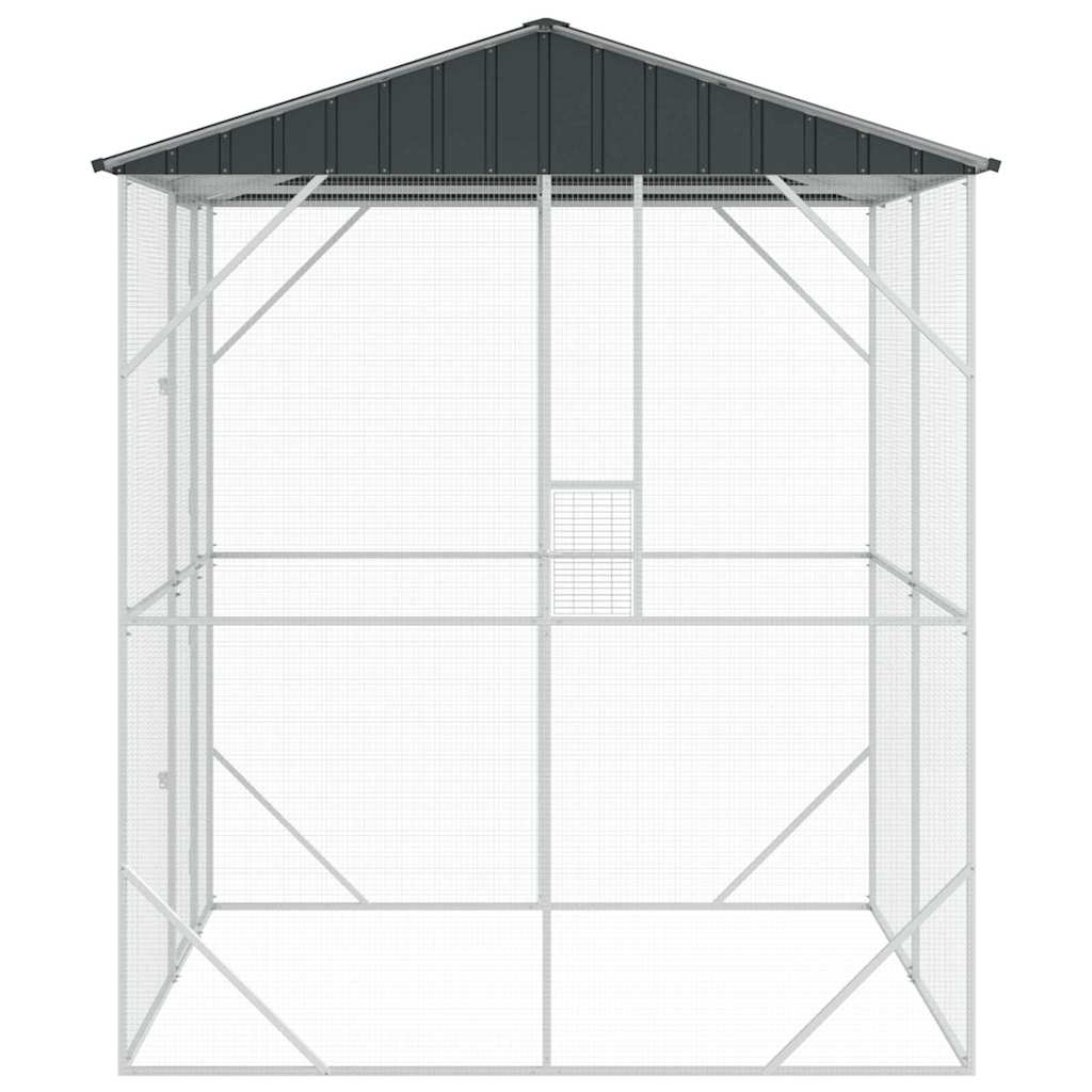 Vogelkäfig Anthrazit 215 x 208 x 247 cm Verzinkter Stahl