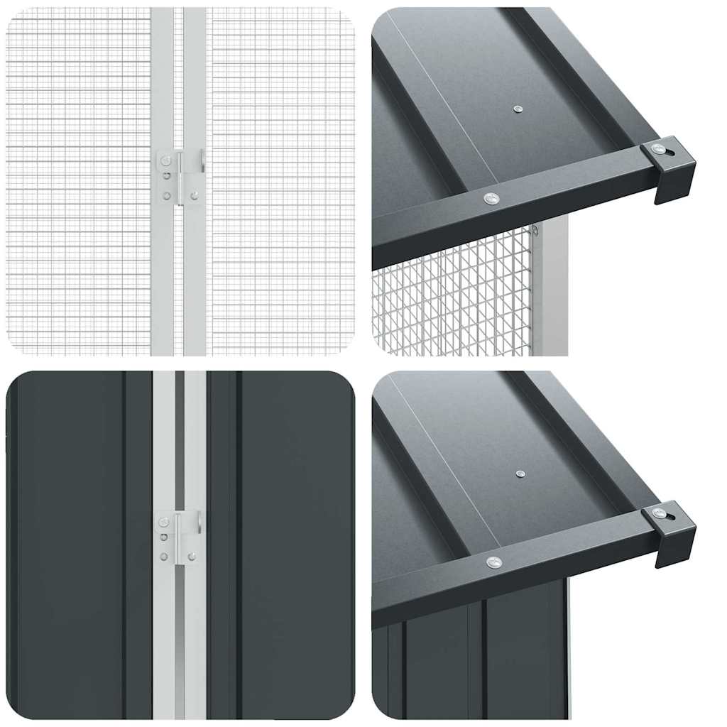 Bird aviary with extension anthracite 210x442x247 cm steel