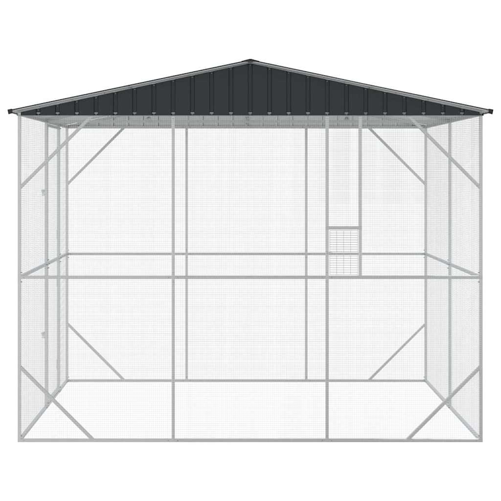 Vogelkäfig Anthrazit 227 x 310 x 247 cm Verzinkter Stahl