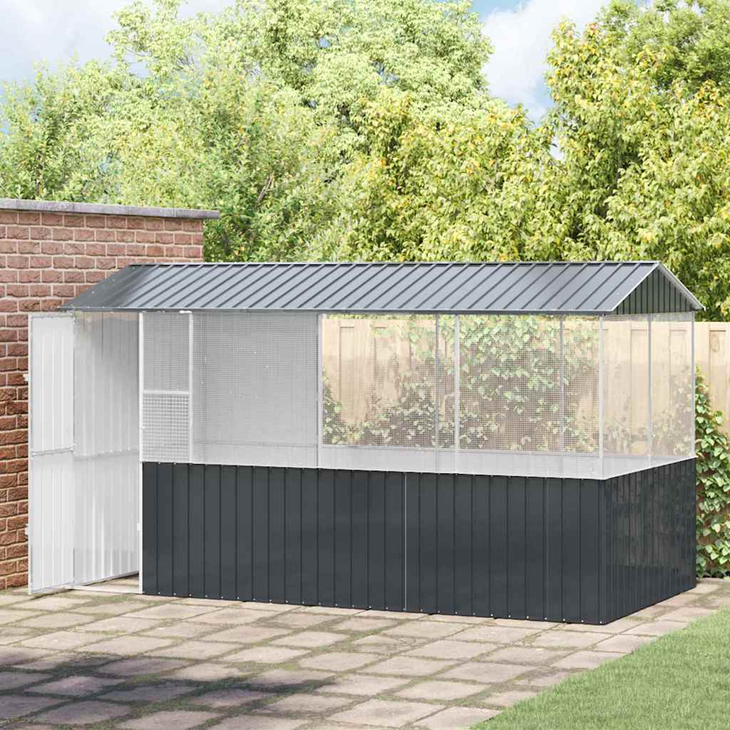 Bird cage anthracite 215x78x200 cm galvanized steel