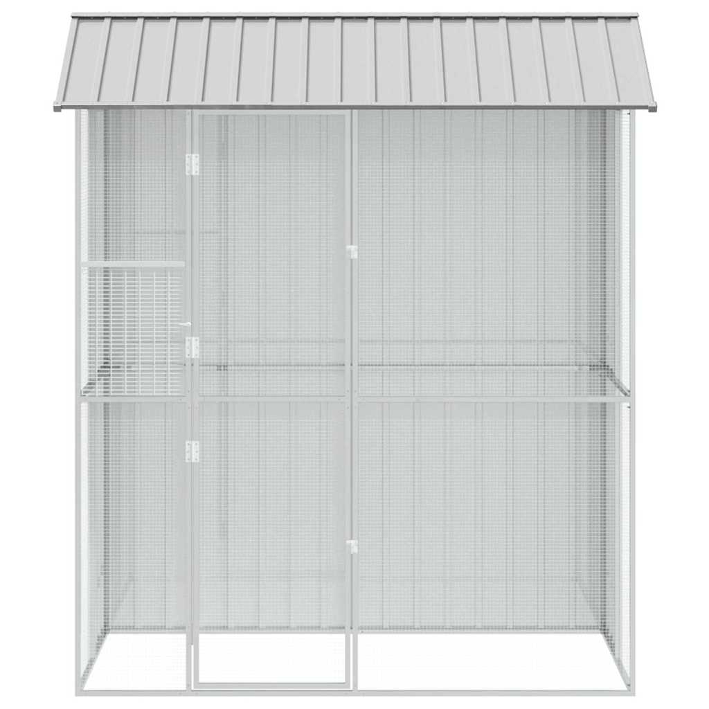 Vogelkäfig Grau 215 x 110 x 247 cm Verzinkter Stahl
