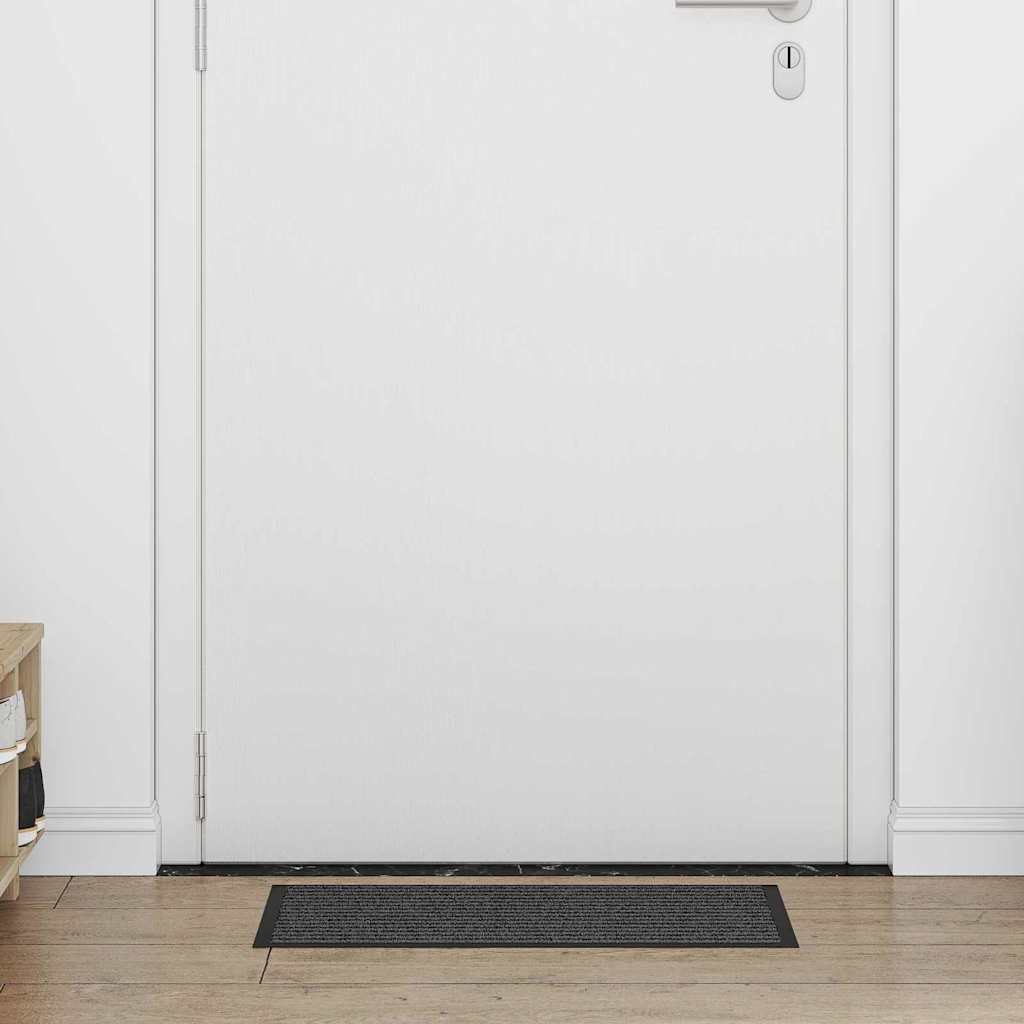 Fußmatte Striped Schwarz, Grau 40 x 60 cm Polypropylen, PVC