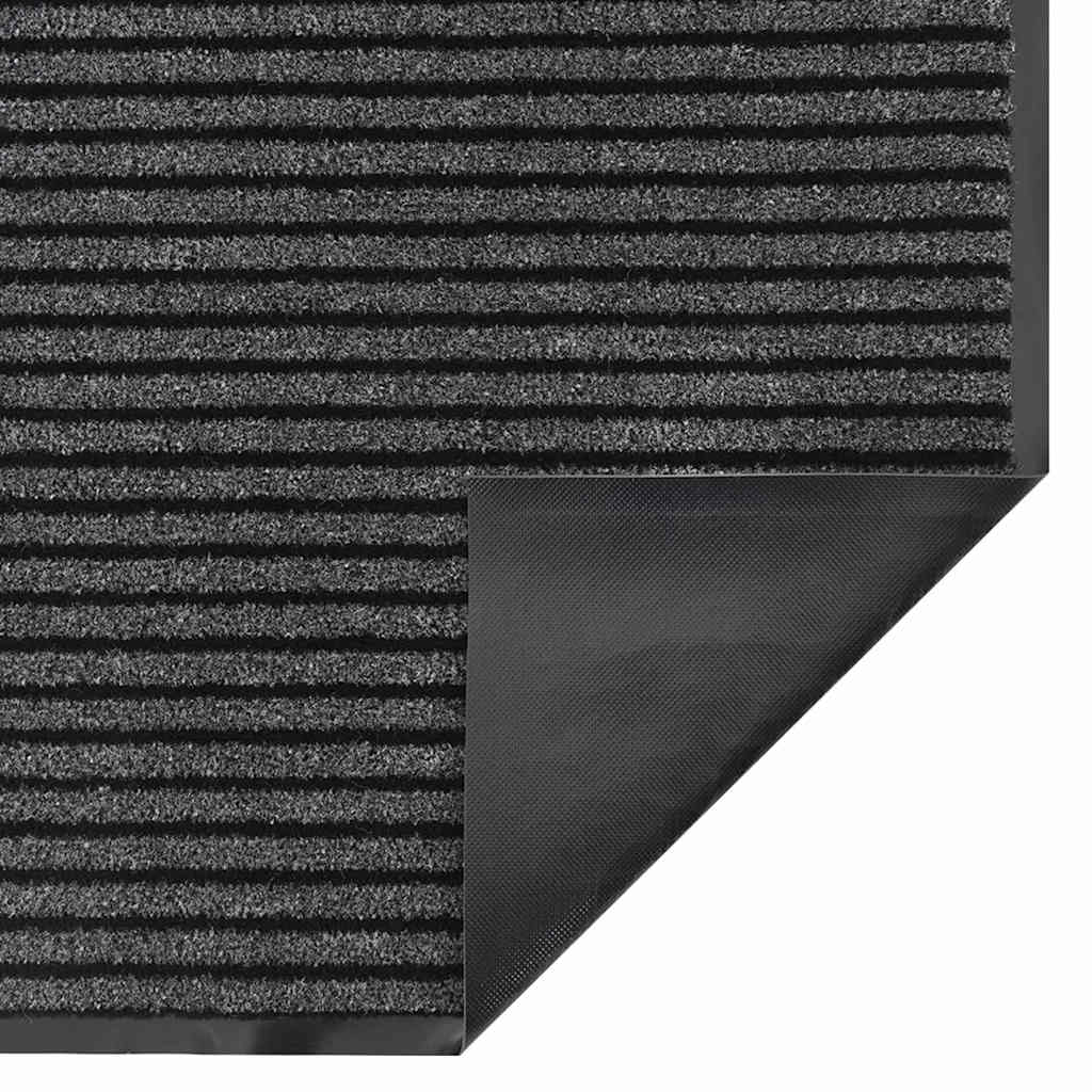 Fußmatte Striped Schwarz und Grau 60 x 90 cm Polypropylen, PVC