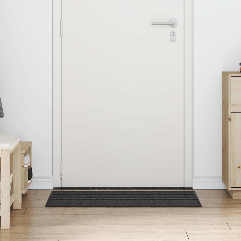 Fußmatte Striped Schwarz und Grau 60 x 90 cm Polypropylen, PVC