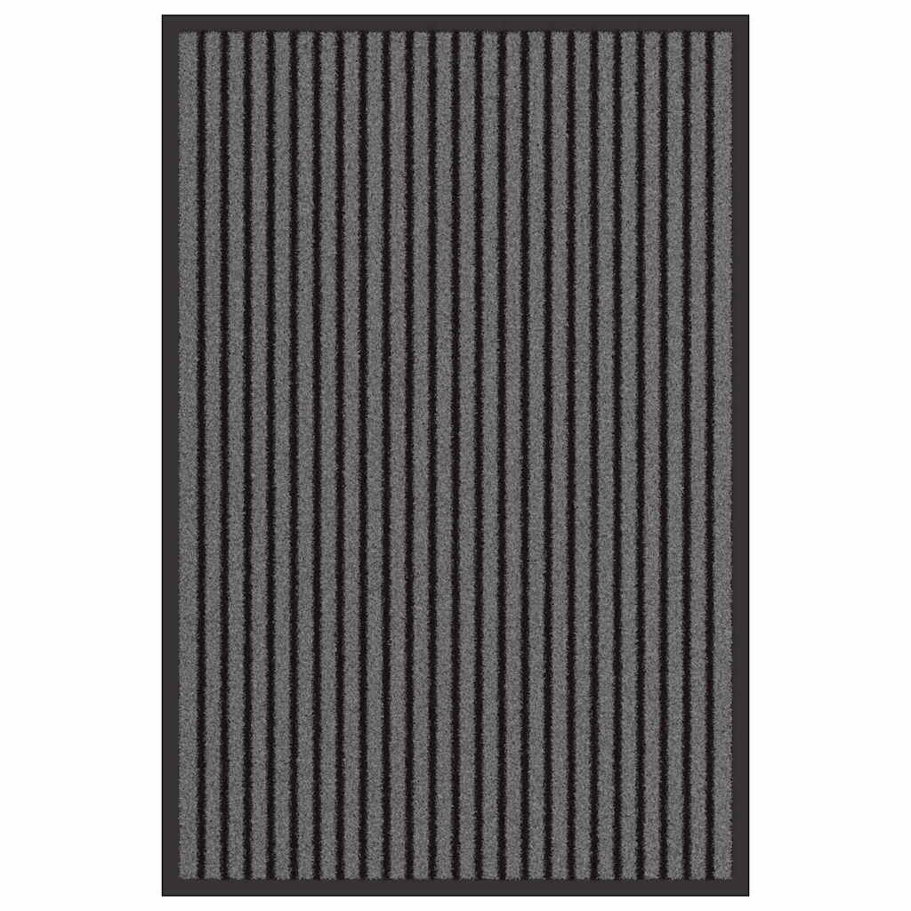 Fußmatte Striped Schwarz und Grau 60 x 90 cm Polypropylen, PVC