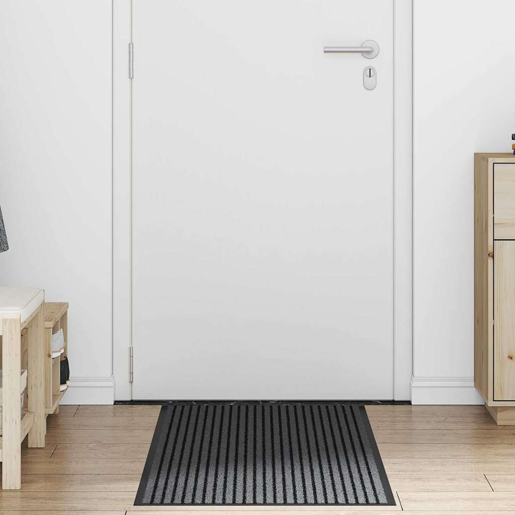 Fußmatte Striped Schwarz und Grau 60 x 150 cm Polypropylen, PVC