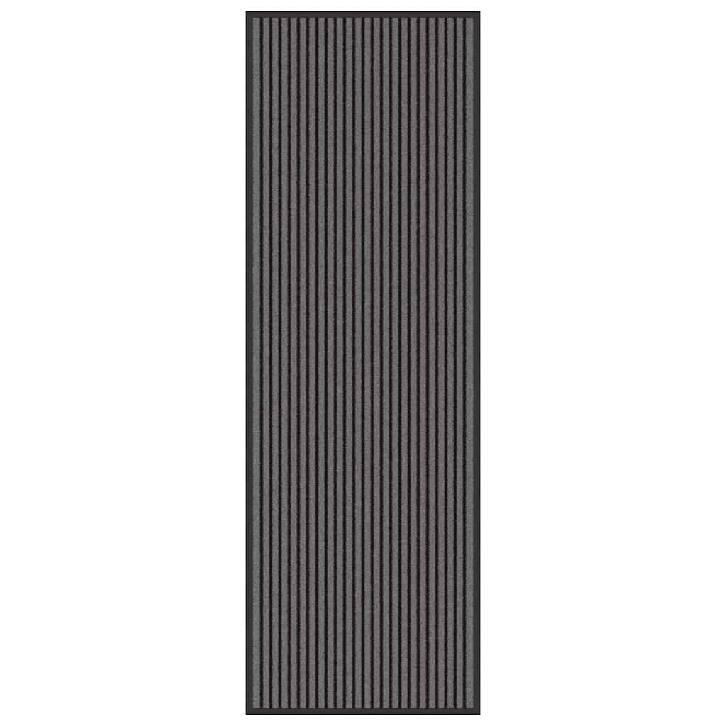 Fußmatte Striped Schwarz und Grau 60 x 180 cm Polypropylen, PVC
