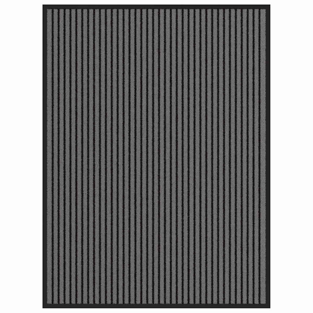 Fußmatte Striped Schwarz und Grau 80 x 120 cm Polypropylen, PVC