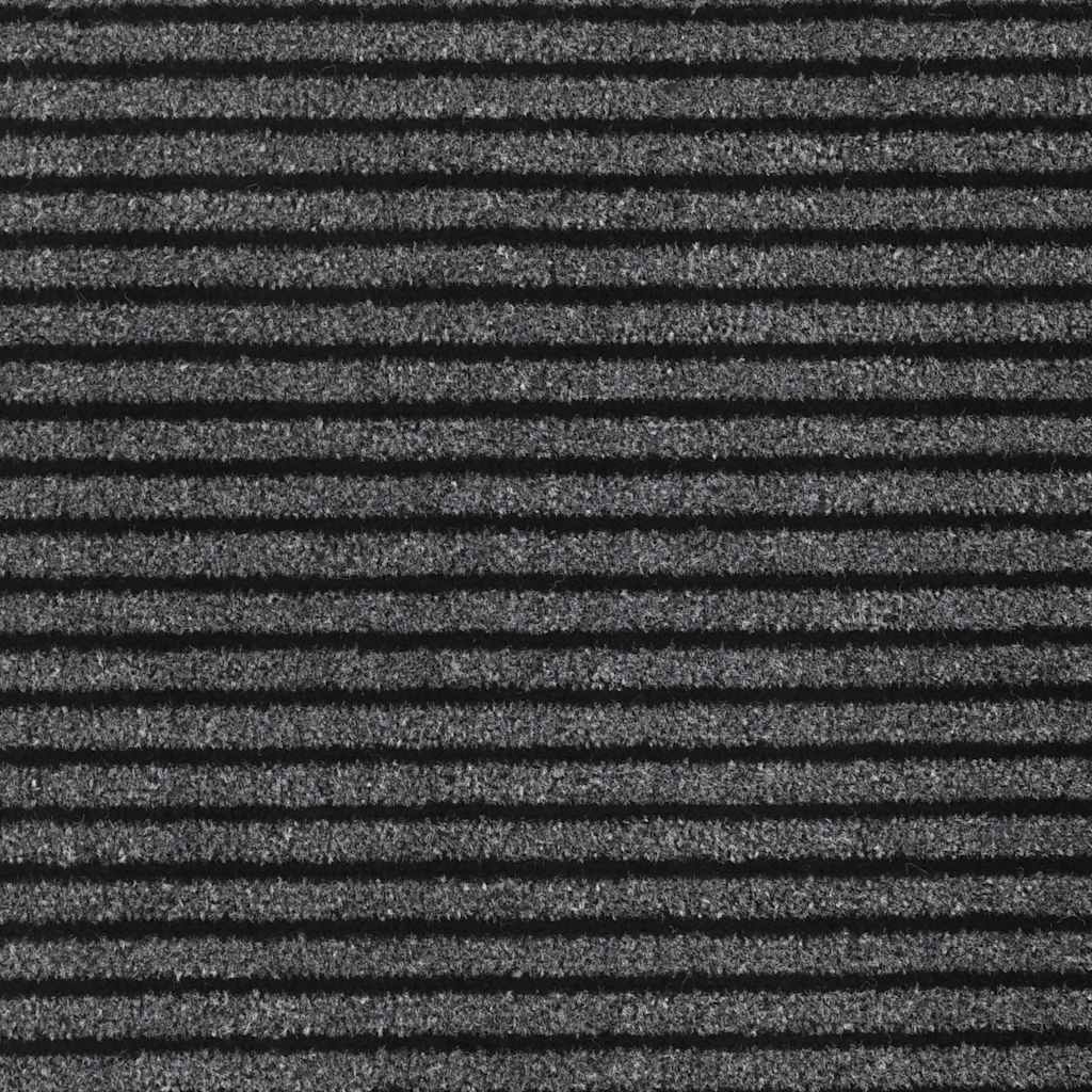 Fußmatte Streifen Schwarz und Grau 90x120 cm