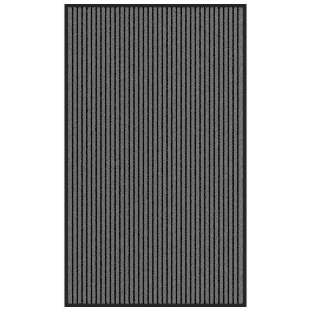 Fußmatte Streifen Schwarz und Grau 90x150 cm