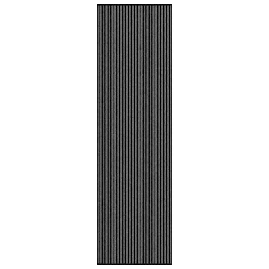 Fußmatte Streifen Schwarz und Grau 115x400 cm