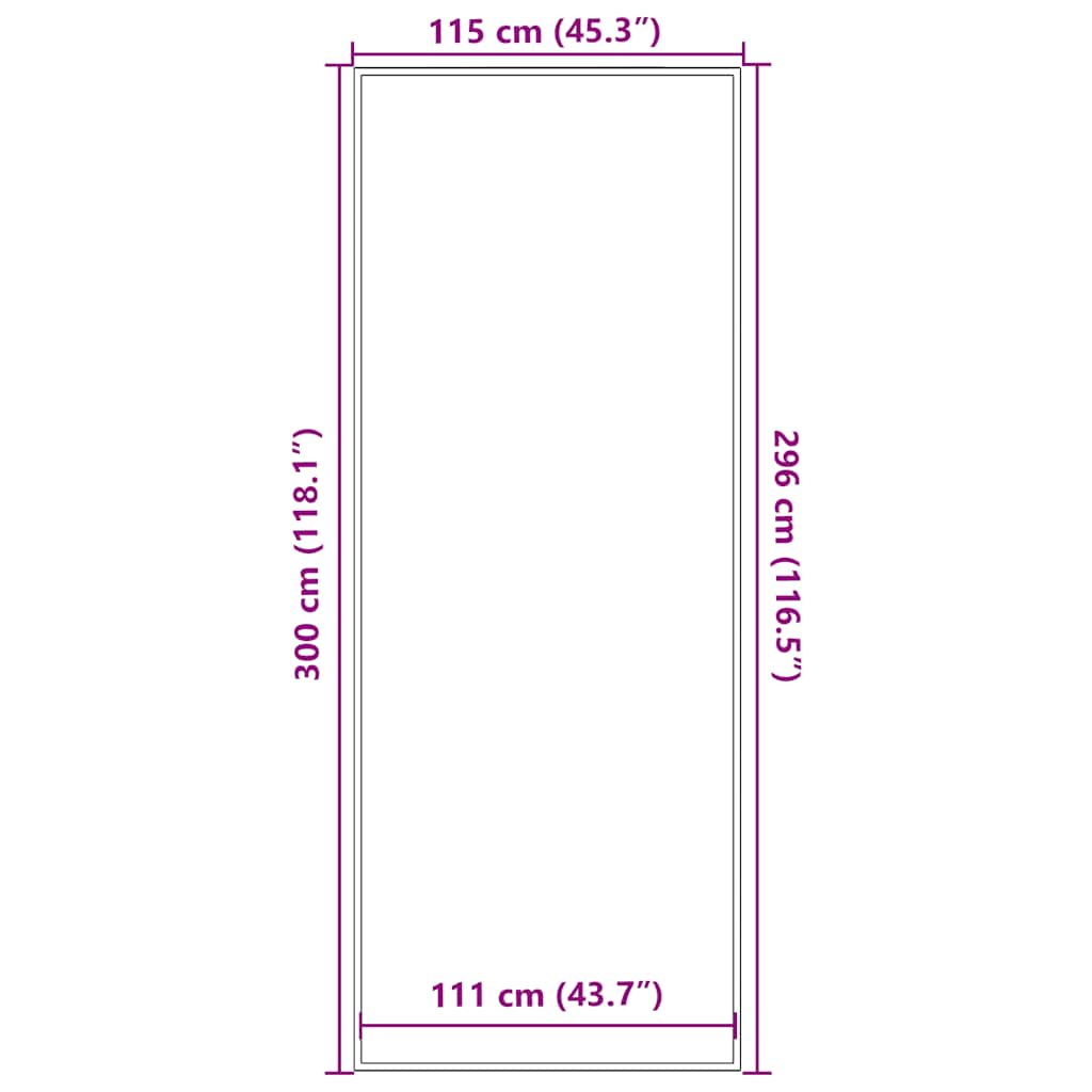 Fußmatte Anthrazit 115x300 cm