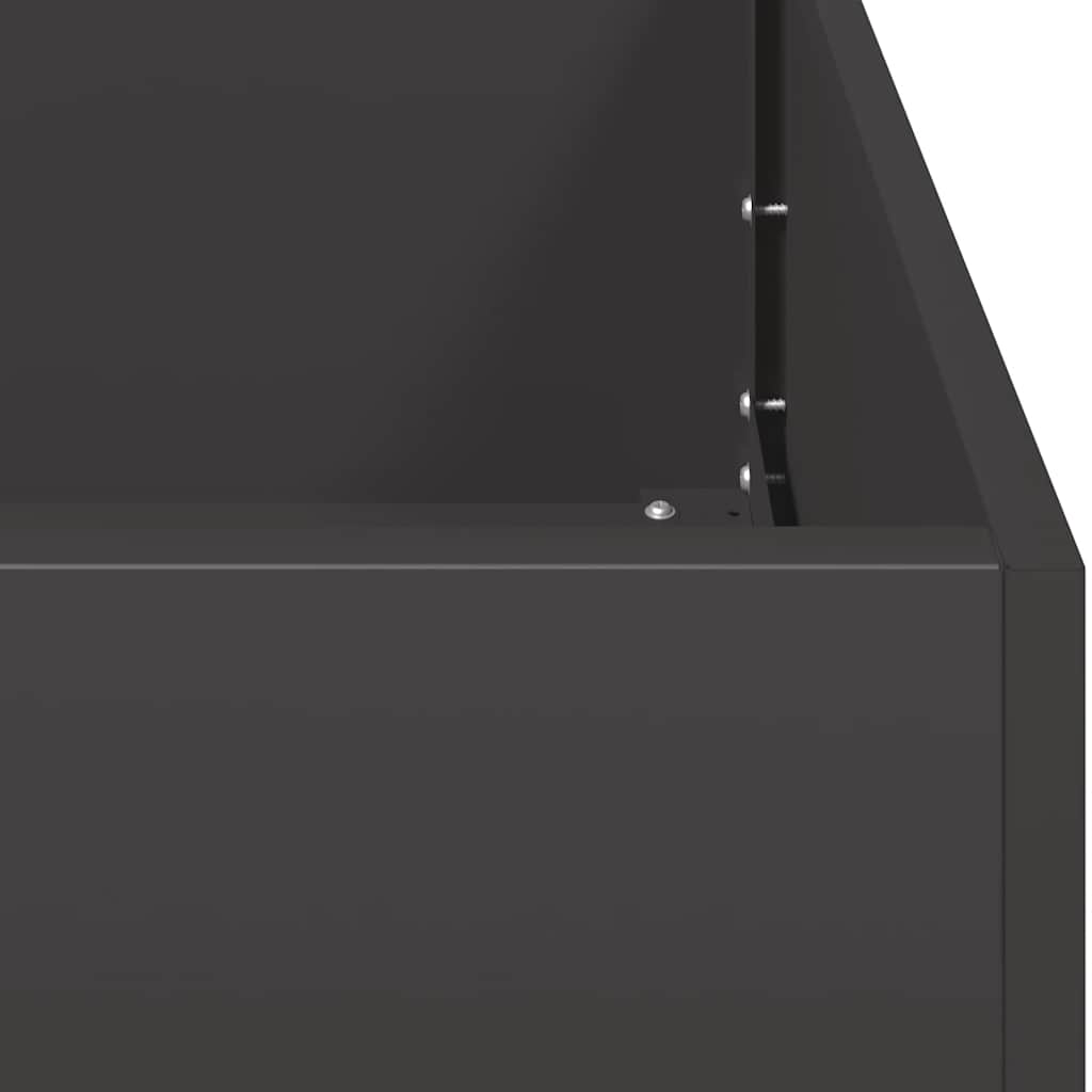 Pflanzkübel Schwarz 120x40x80 cm Kaltgewalzter Stahl