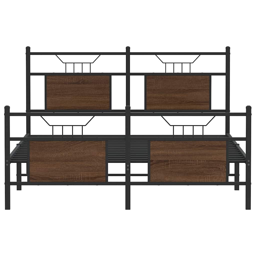 Bettgestell ohne Matratze Braun Eiche 140x190 cm Holzwerkstoff