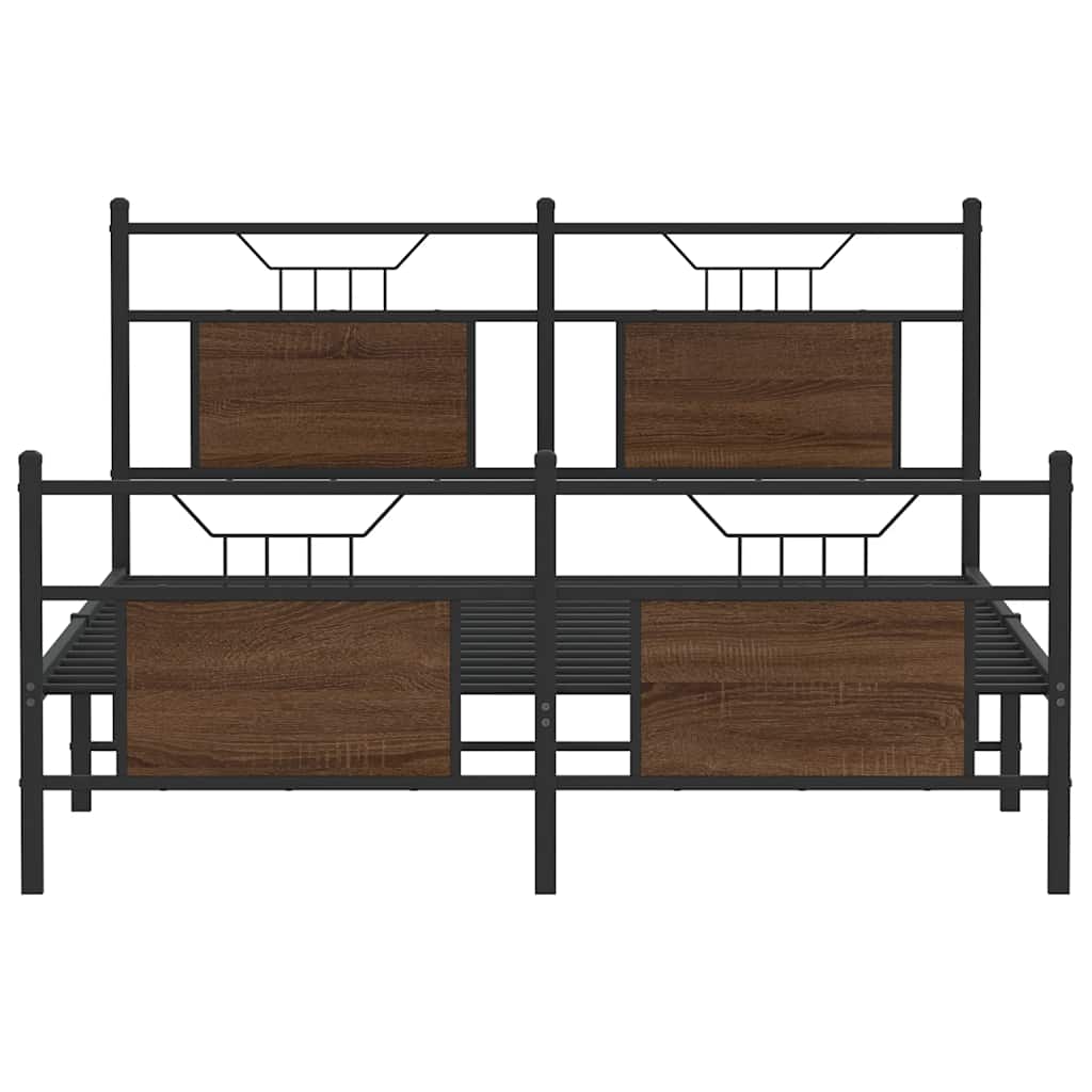 Bettgestell ohne Matratze Braun Eiche 150x200 cm Holzwerkstoff