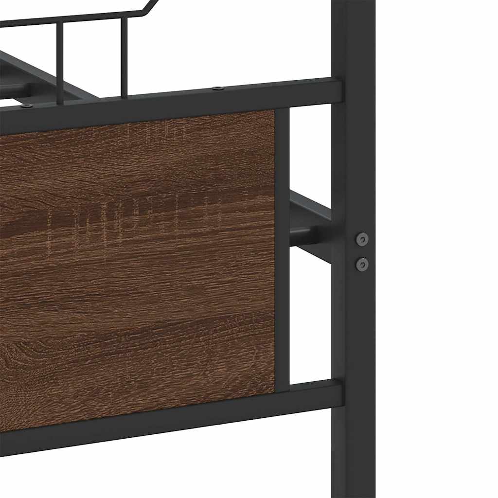 Bettgestell ohne Matratze Braun Eiche 150x200 cm Holzwerkstoff