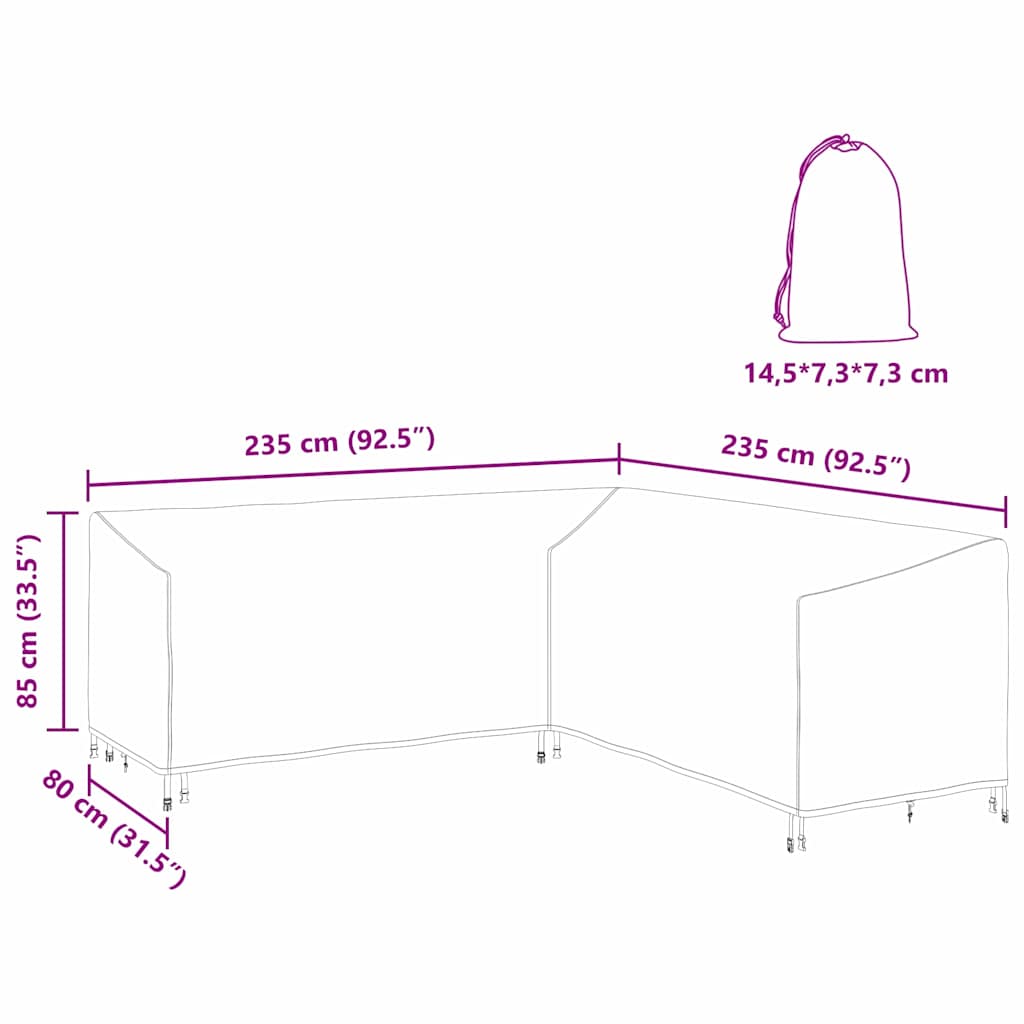 Gartenmöbelabdeckung 235 x 235 x 80 cm 420D Oxford Stoff