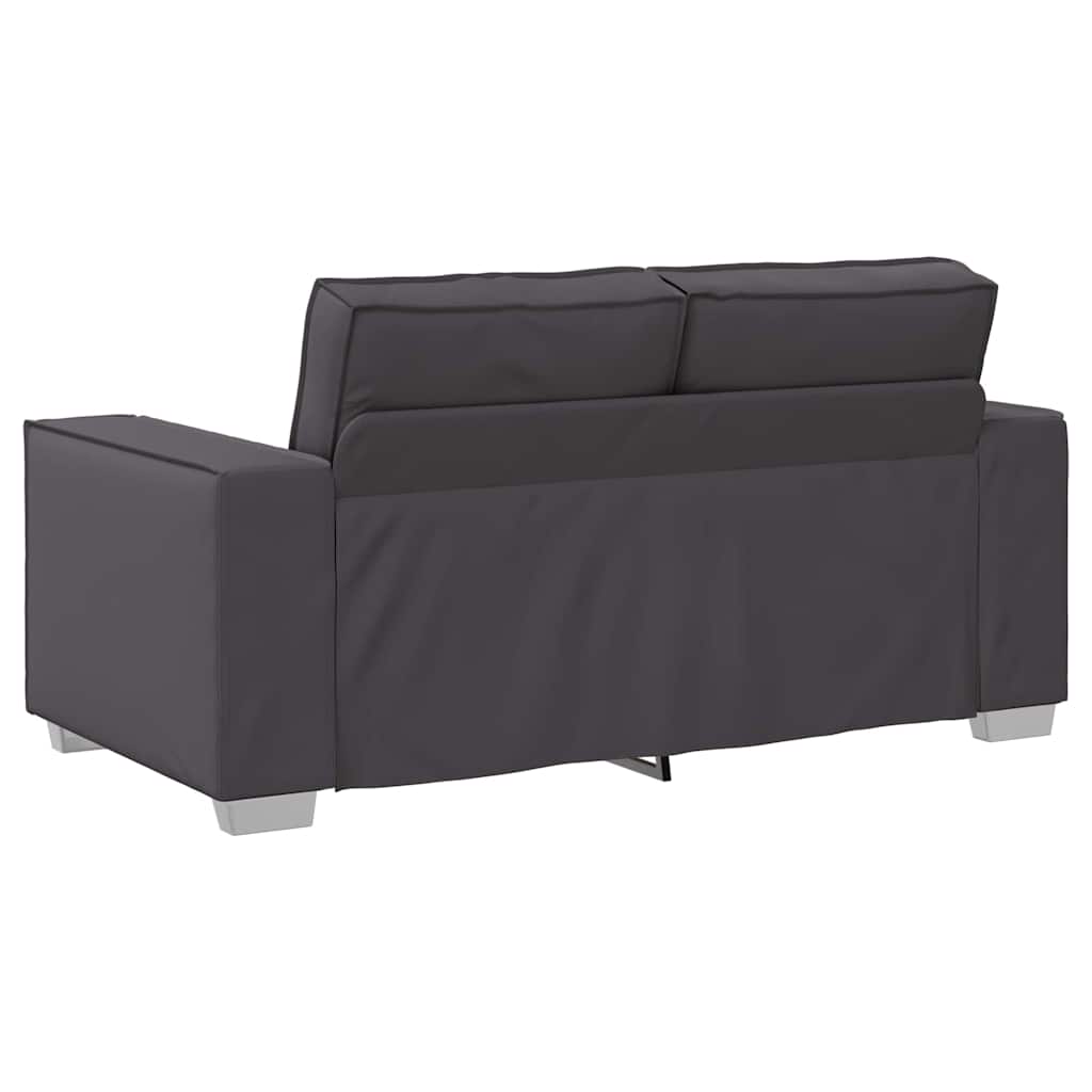 Loveseat Sofa 160 cm mit Kissen Grau Kunstleder