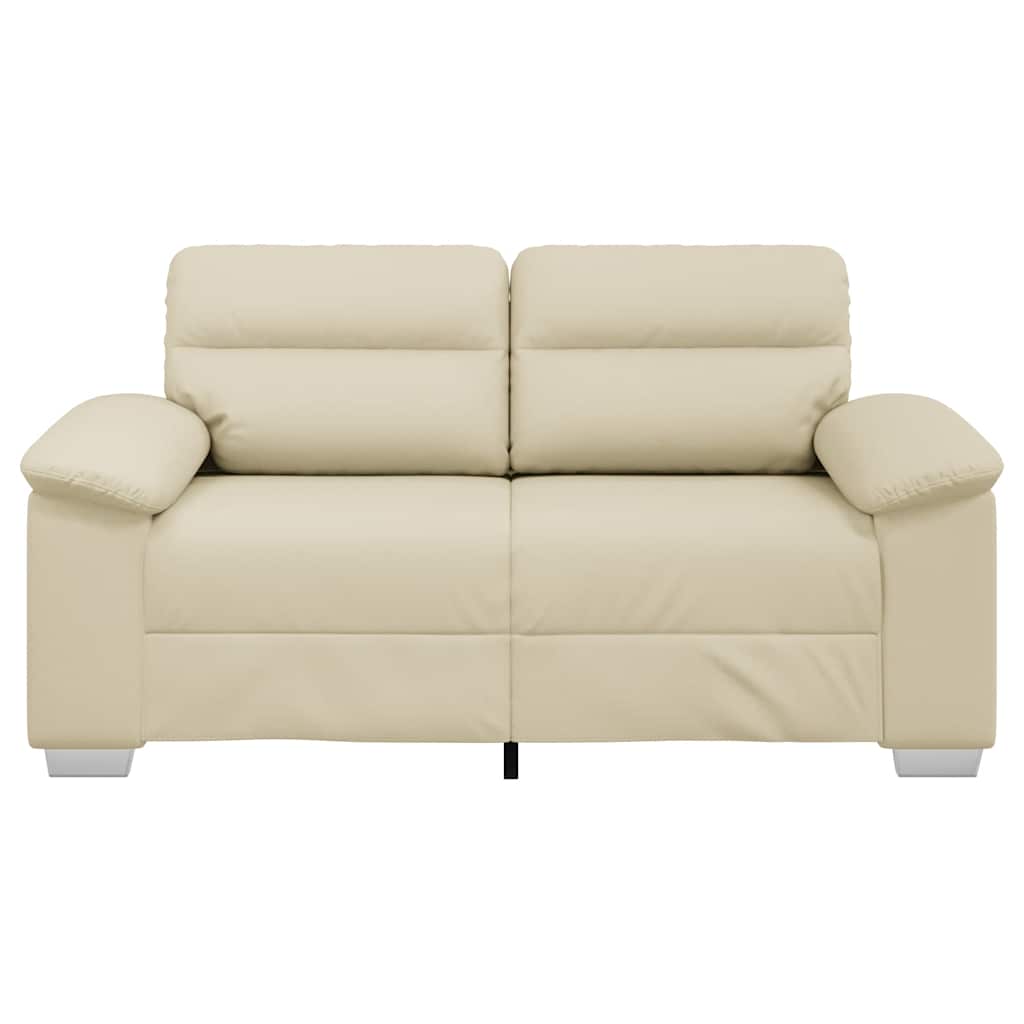 2-Sitzer-Sofa Creme 120 cm Kunstleder